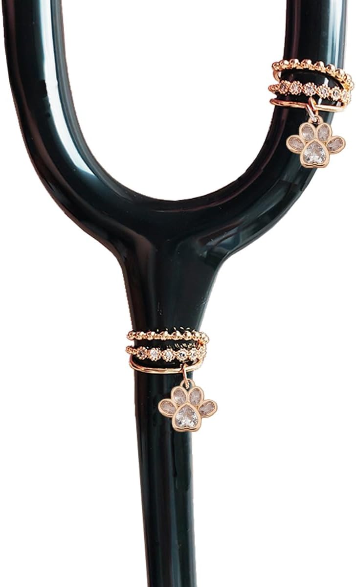 ESWEUOOM Bling Rhinestone Stethoscope Charms Set for nurses, Cute Unique Butterfly Stethoscope Id Name Tag for Doctor Nurse Student Veterinarians pediatrics, Decorative Personalized Nursing Graduation RN Medical Worker Nurse Accessories - Image 1